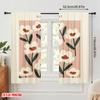 2pcs 2D Flat Printing Window Curtains Flower Market Floral 100% Polyester Without Electricity Party Decorations for Booths