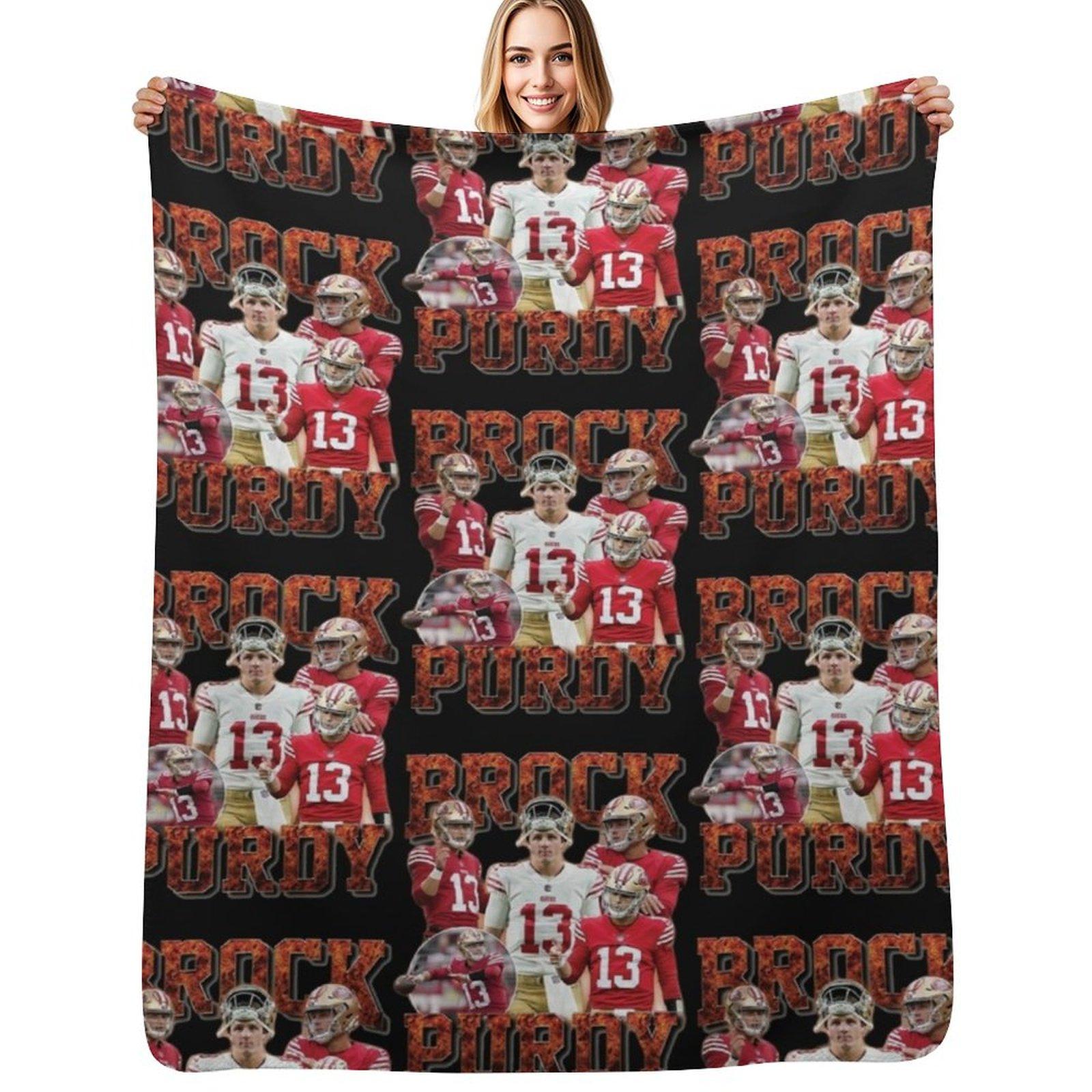 Brock Purdy 13 Throw Blanket Lightweight Warm Blanket for Indoor Outdoor Use Size: 75*100cm, Weight: 230 GSM