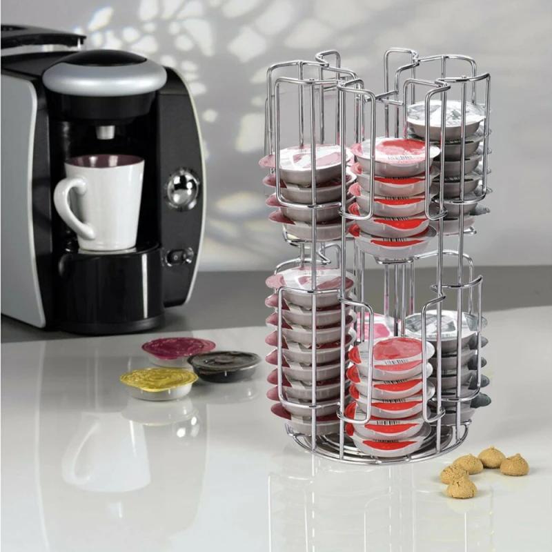 2021 New High-Capacity Rotatable Coffee Capsule Storage Holder 64 Pcs Capsule Storage Display Rack Tassimo Storage Rack