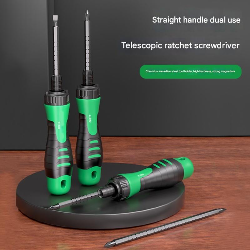 Precisions Ratchet Screwdriver Set, Telescopic Household Screwdriver Home Repair Tool Ratchet Screwdriver Kit