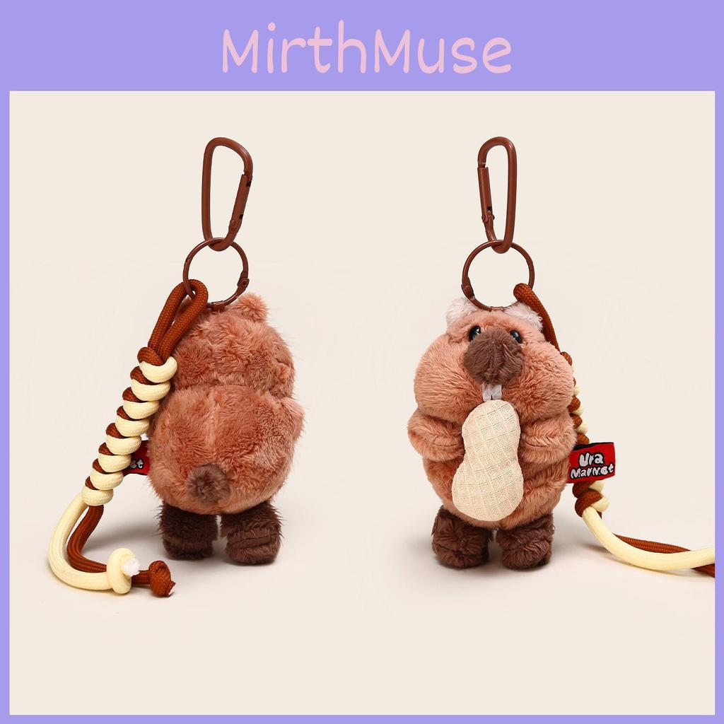 Cute Cartoon Eating Peanuts Groundhog Plush Toy Pendant Keychain For Bag Decor And Gifts