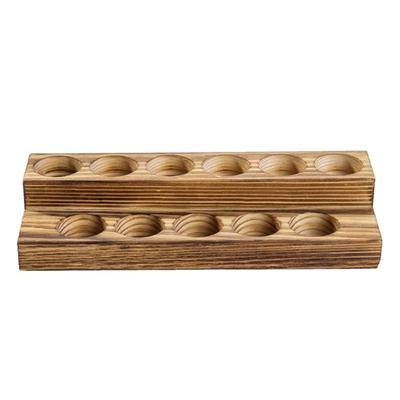 Solid Wood 2 Layer Essential Oil Organizers Holds 11 Bottles Bucolic Decorative Storage Rack for Vanities Tabletop