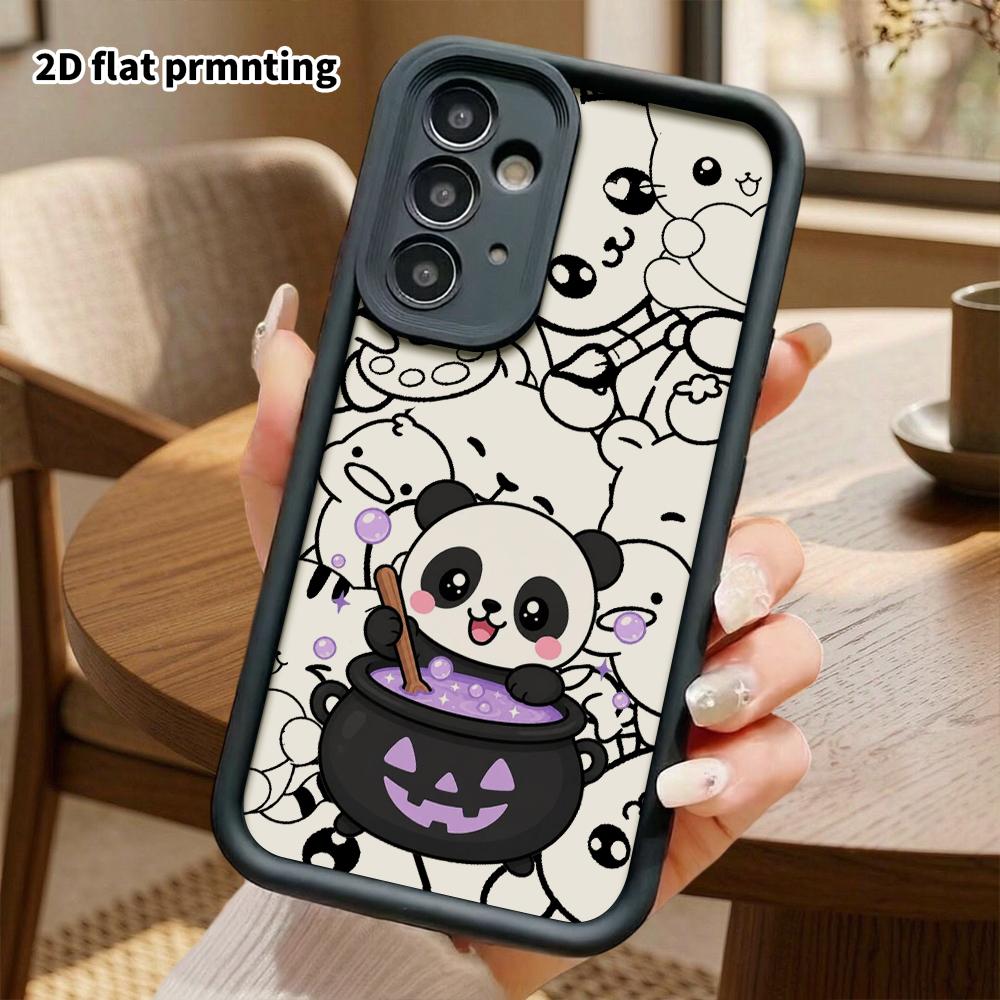 Phone Case: 2D flat, suitable for Samsung Galaxy A34 A35 M05 M06 S20 S22 S21 FE Plus 5G protective case, panda brewing a magic pot, perfect Christmas