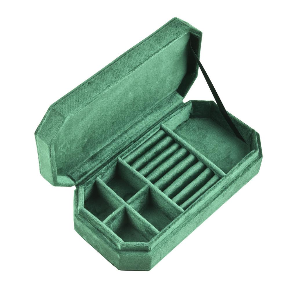 Velvet Travel Jewelry Organizer With Multi Compartment Storage For Home And Travel Use
