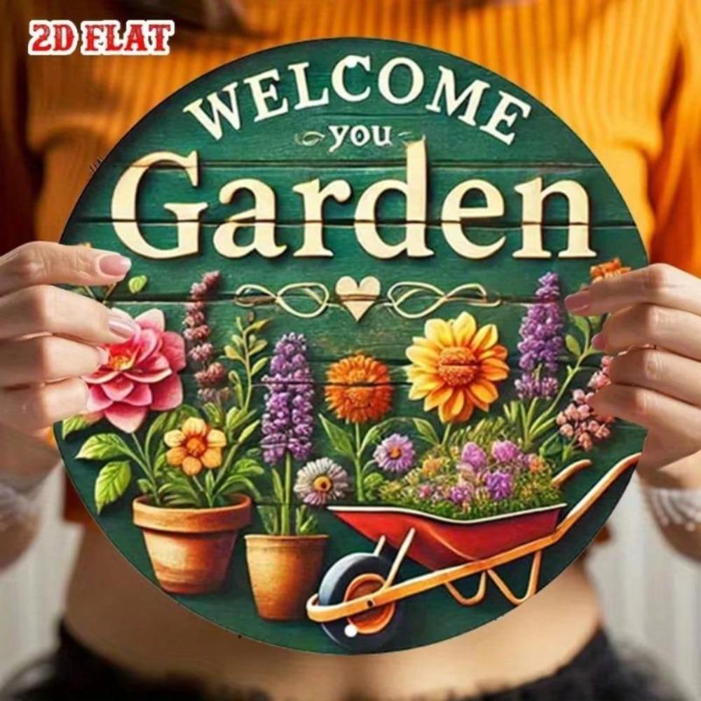 Vintage Metal Wall Art Floral Garden Decor for Home Cafe