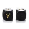 12mm 10Pcs Silicone Black+Gold Letters Beads English Alphabet Letter Beads for Baby Teething Teethers Shower Gifts BPA Free