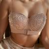 Sexy Lace Embroidery Underwear Women Detachable Strapless Bra Wedding Invisible Slip-proof Brassiere Front Buckle Push Up Bras