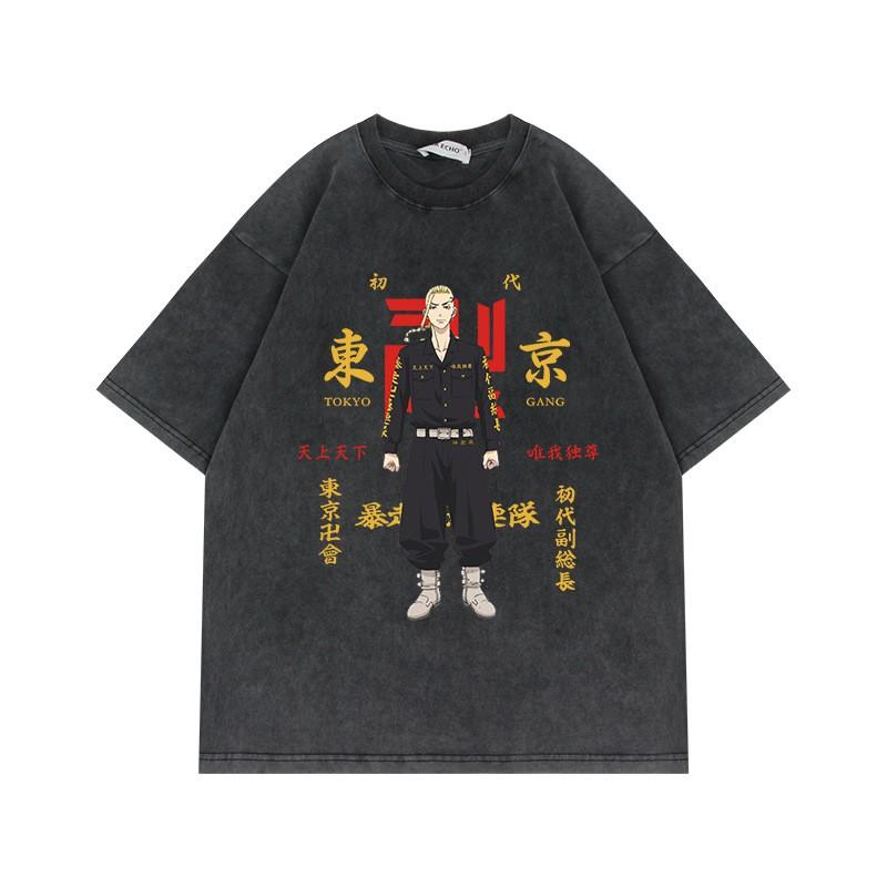 230g Tokyo Revengers T-Shirt Oversized Vintage Anime Print Baumwolle Kurzarm Tee