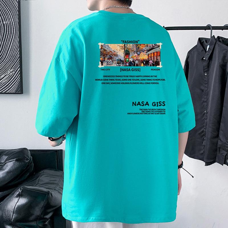 Nasa Giss Mens Oversized Drop Shoulder T-Shirt 100% Cotton Streetwear Tee