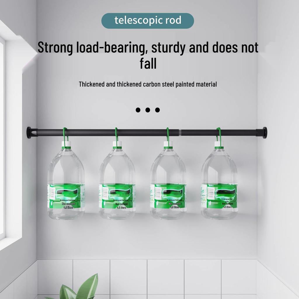Nastavitelná teleskopická tyč bez vrtání pro sprchové závěsy, věšení oblečení, sušení na balkoně a organizaci šatní skříně