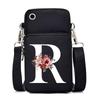 New Letter-printed Black Oblique Span Bag, Mobile Phone Bag, Light To Carry, Vertical Length and Width Change Bag
