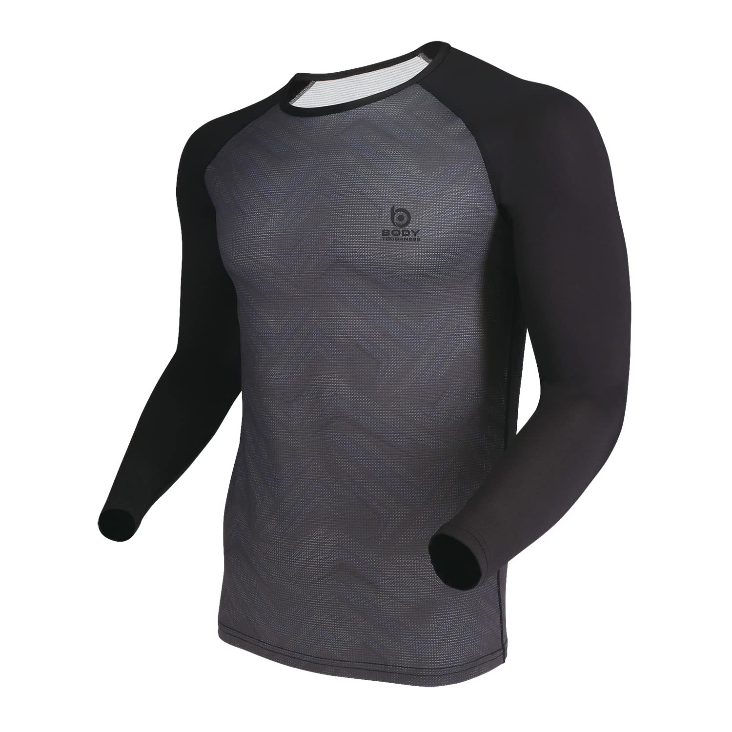 

Otafuku Gloves Summer Innerwear Long Sleeve Crew Neck Sublimation Print Compression Deodorizing Sweat Wicking Quick Drying Zig Gray L Size [Mesh