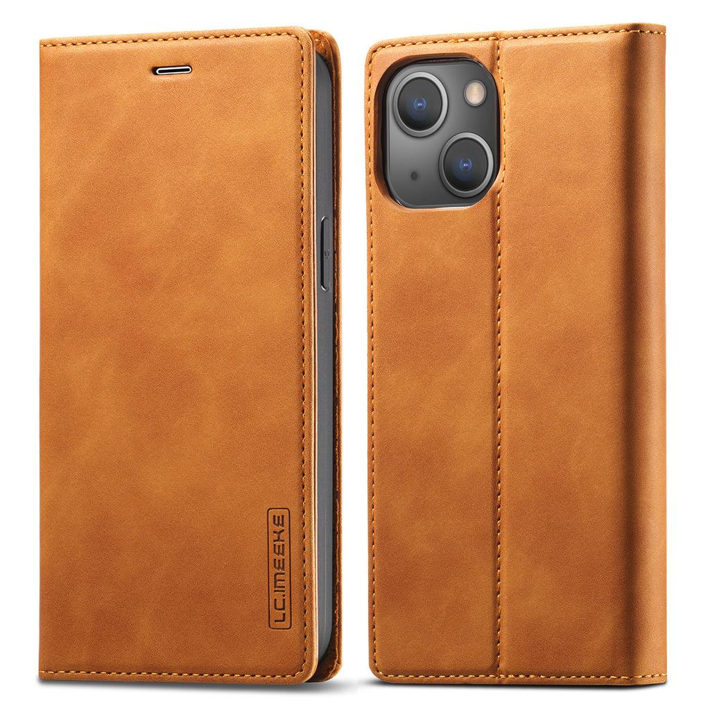 LC.IMEEKE Cell Phone Case for iPhone 15 Plus,Stand Wallet Magnetic Closure Microfiber Leather Phone Cover