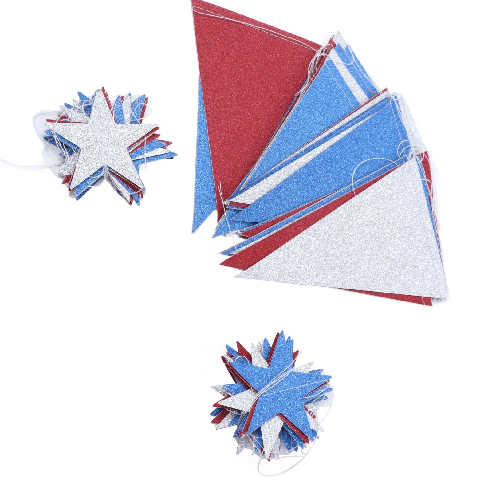 Pennant Banners Shiny Pennant Triangular Flag Star Flag Banners for Weddings Birthday Party Gender Reveal Decorations