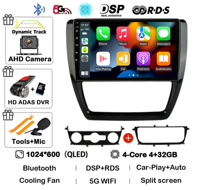 Android 14 Carplay Auto 4G+WIFI Car Radio For Volkswagen VW Sagitar Jetta Bora 2011-2018 Multimidia Video Player GPS Head Unit