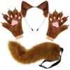 Funny Halloween plush fox ears animal claw gloves simulated animal ear headband cos suit props