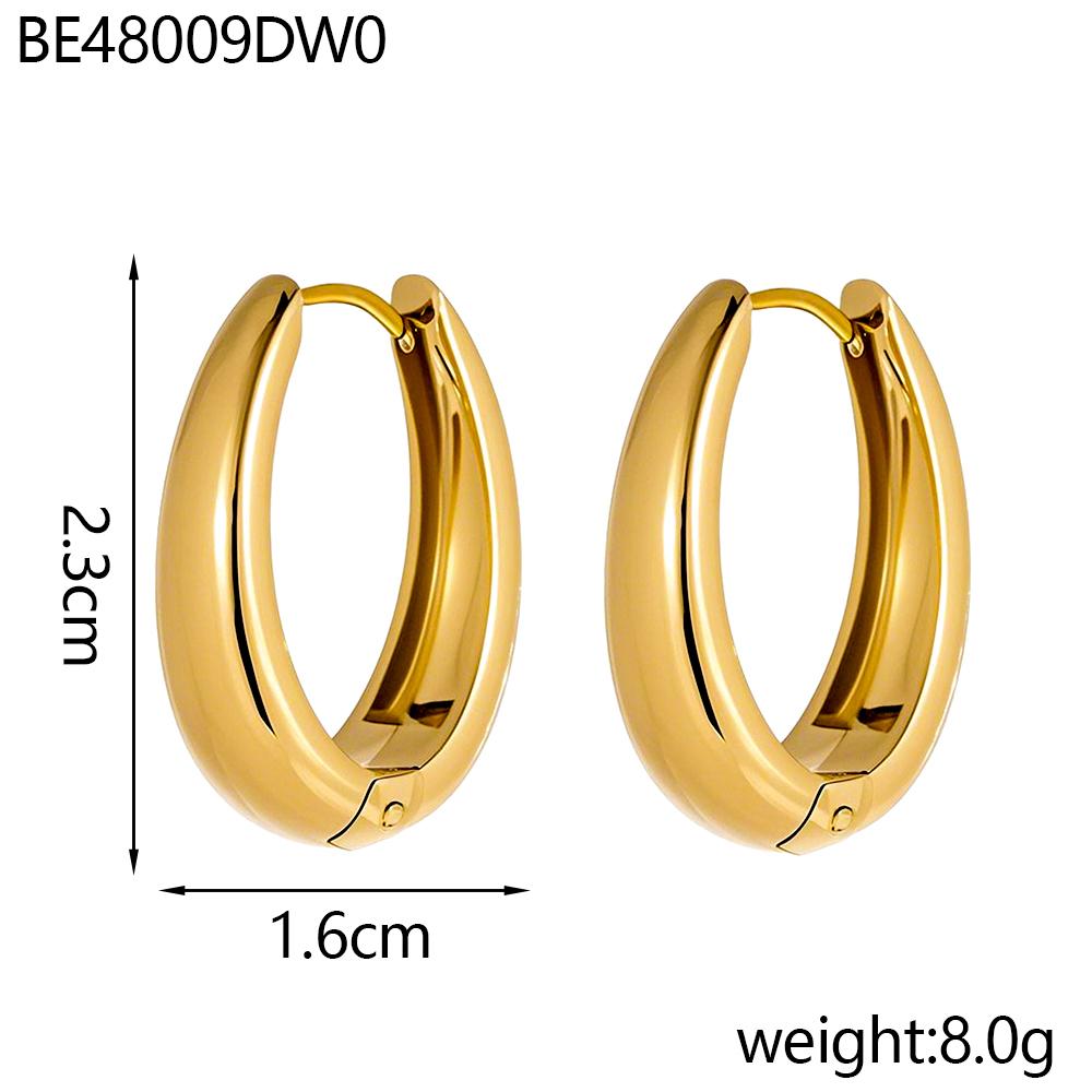 CARLIDANA Stainless Steel Chunky Texture Hoop Earrings Jewelry for Women Gold Plated Huggie Chunky Statement Stud Earrings