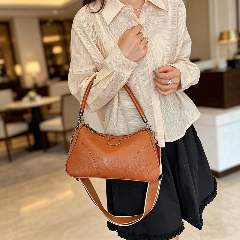 100% Genuine Leather Large Capacity Women Handbag Vintage Solid Color Luxury Cow Leather Shoulder Crossbody Bag Ladies Tote Sac