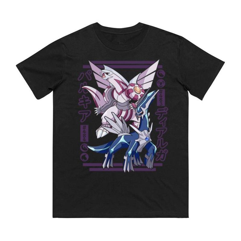 Palkia Dialga Printed Pure Cotton T-shirt for Men and Women Spring/Summer New Collection Fashion Short Sleeved Shirt