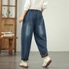 Plus Size Vintage Patchwork High Waist Casual Loose Women Spring Summer Autumn Jeans Denim Harem Pants