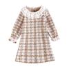 Dívčí kostkované šaty v korejském stylu - Podzim/Zima Tkanina s jemnou vůní