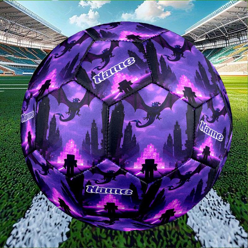 Custom Name Personalized Minecraft-A Print Size 5 Soccer Ball Training & Match Football, for Team, Kicking, Gift for Football Enthusiasts