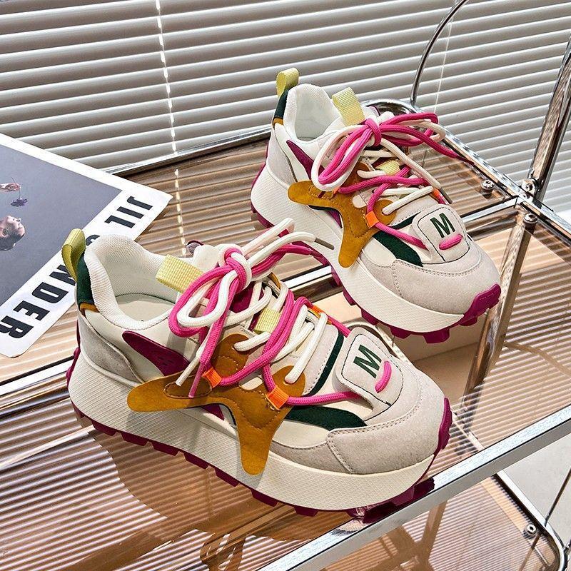 Thick Soled Casual Board Shoes for Women, Versatile Star Shoes, Student Flat Sports Shoes