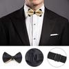 [NazyJnn] Men's Bow Tie, Solid Color, Glossy Finish, Hook Closure, Easy to Put On and Take Off, for Weddings, Parties, Receptions, After-Parties, and