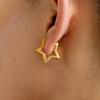 Yori Geometric Five-Pointed Star Polished Earrings 18K Gold Plated Water Resistant Personal Statement Jewelry Women