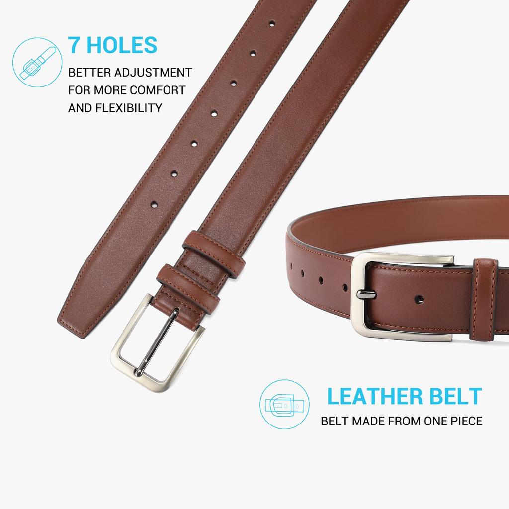 [SENDEFN] Men's Genuine Leather Belt - Suitable for Business, Hiking, Work, Sports, and Casual Wear - Gift Idea - Adjustable Size