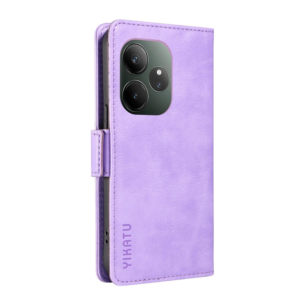 YIKATU YK-007 For Realme GT 6 5G Case Litchi Grain Leather Phone Cover Magnetic Clasps Full Protection