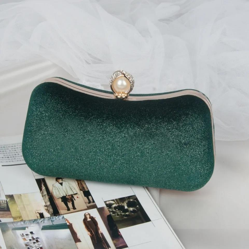 Women's Bag Solid Color Elegant Dinner Hand Bag Vintage Versatile Party Chain Single Shoulder Bag