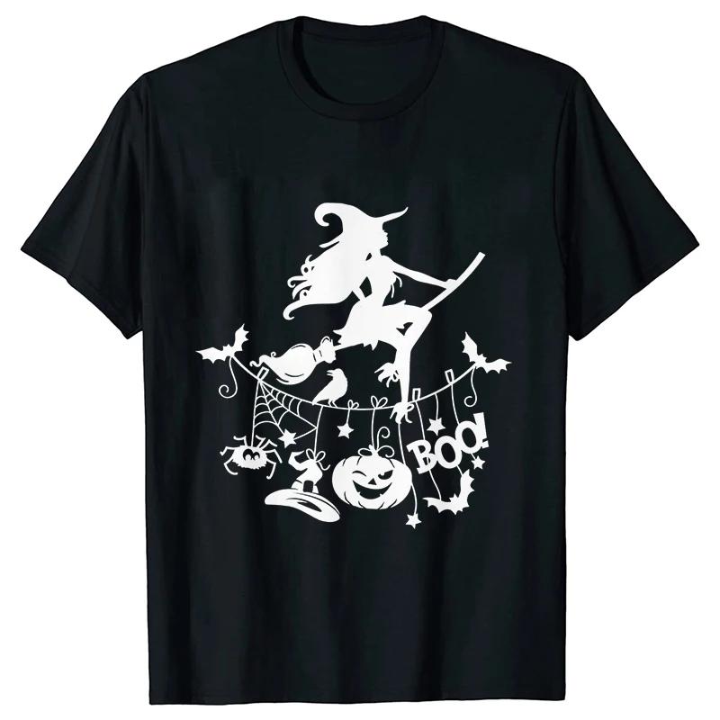 Witch Tee Tops TShirt Women Funny Halloween Print TShirt Spooky Vibes Casual Ladies Tshirt Summer Tshirt Female Tees Camisetas