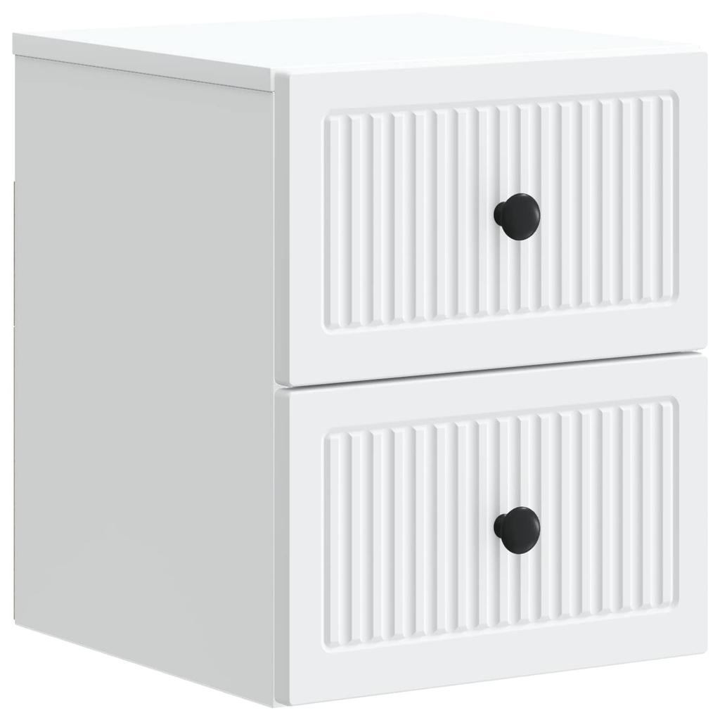 Wall Mounted Nightstand White 33 x 34.5 x 40 cm Particleboard