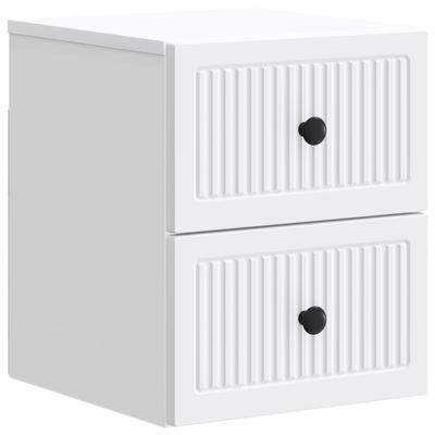 Wall Mounted Nightstand White 33 X 34.5 X 40 Cm Particleboard