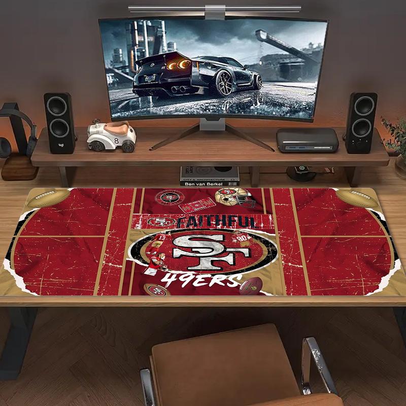 San Francisco 49Ers Mouse Pad Large Gaming Table Cushion Nonslip Laptop Tablet Big Mousepad Xxl Mat Mini Pc Playmat With Lock Edge