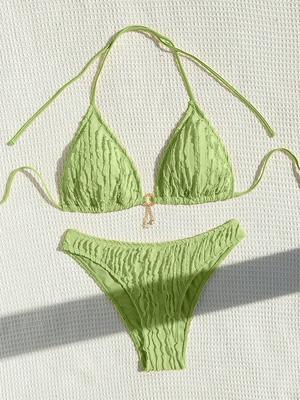 Bikini Sexy Set Due Pezzi Costume da Bagno Donna Bikini Ruffled con Scollo all'Americana 2026 Costume da Bagno Femminile per Donna Abbigliamento da Spiaggia Costume da Bagno