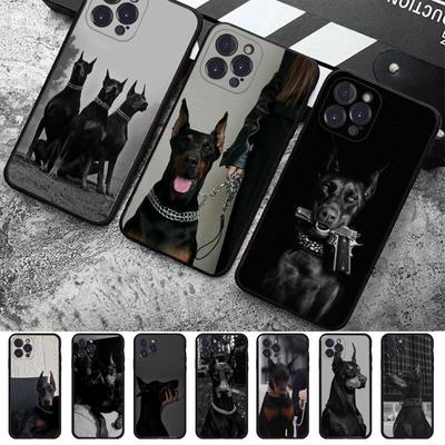 Tier Dackel Dobermann Hund Telefon Fall Silikon weich für iPhone 14 13 12 11 Pro Mini XS MAX 8 7 6 Plus X 2020 XR Shell