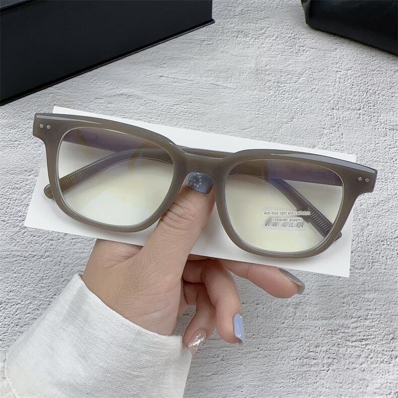 Unisex Black Frame Anti-Blue Light Eyeglasses for Slimming Square Faces