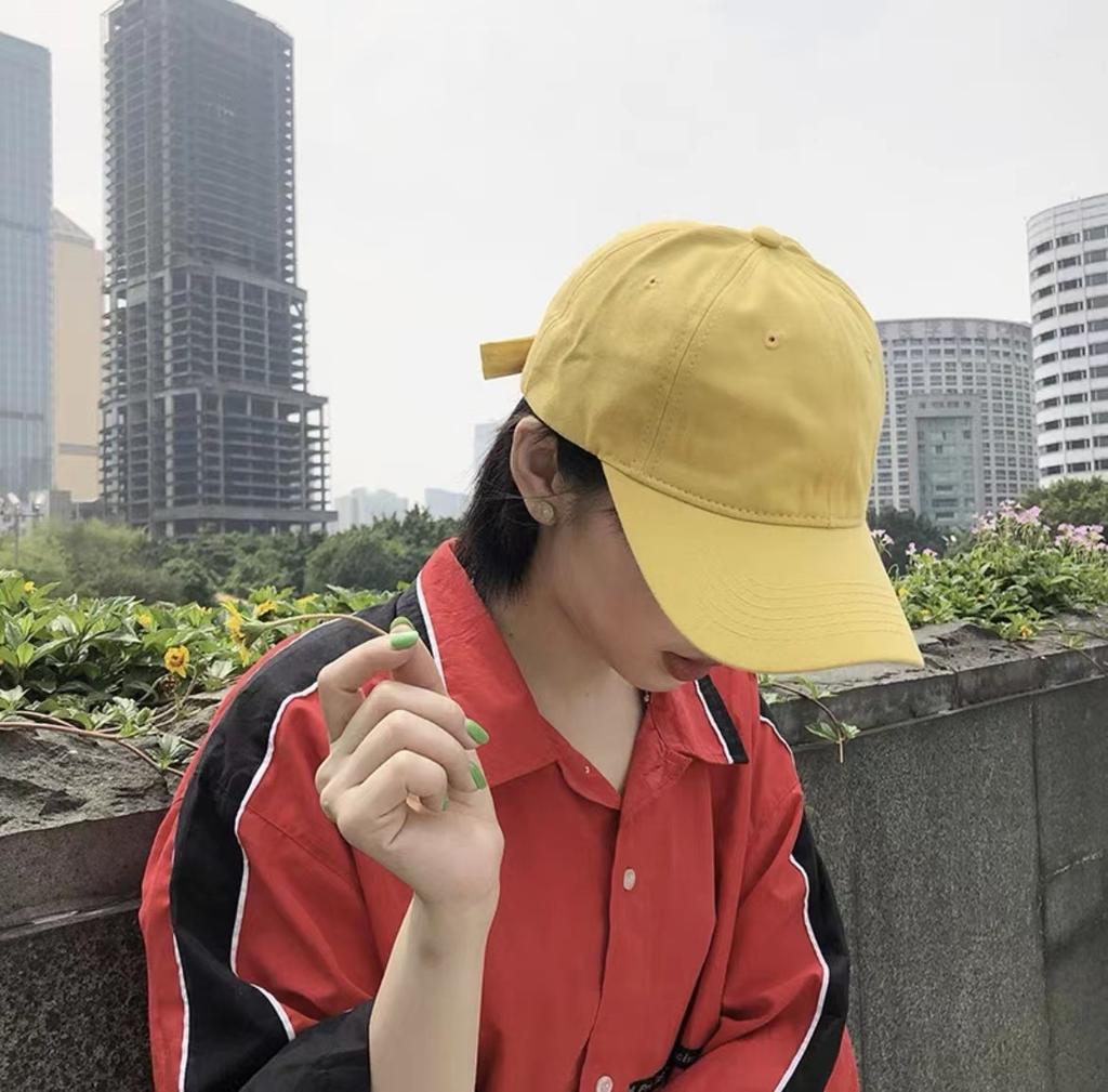Solid color baseball cap cotton ins men's and women's black soft cap tide