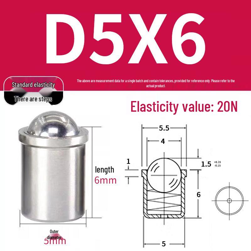 304 Stainless Steel Spring-Loaded Ball Plunger with Limit Screw