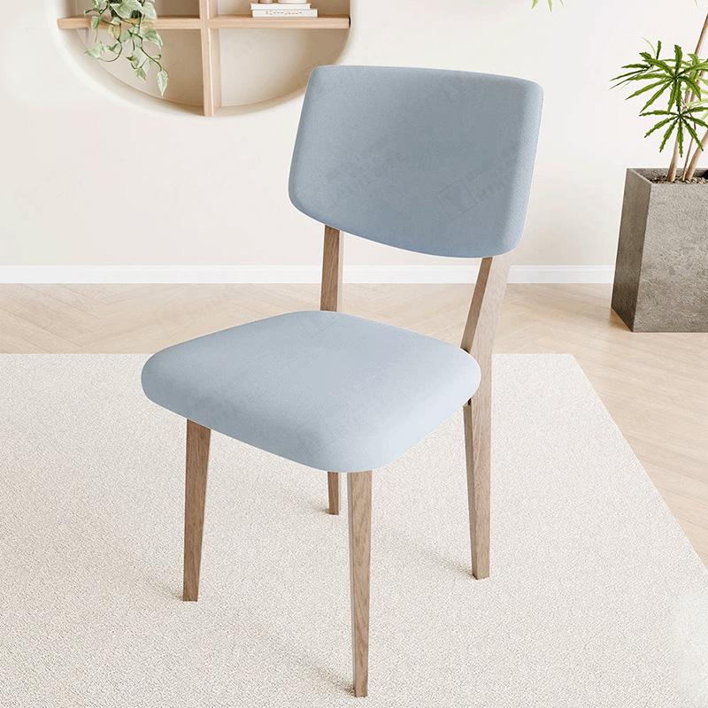 2/4/6pc Solid Color Office Chair Backrest Seat Cover Solid Wood Dining Chair Cover Elastic Seat Cover for Restaurant Dining Room