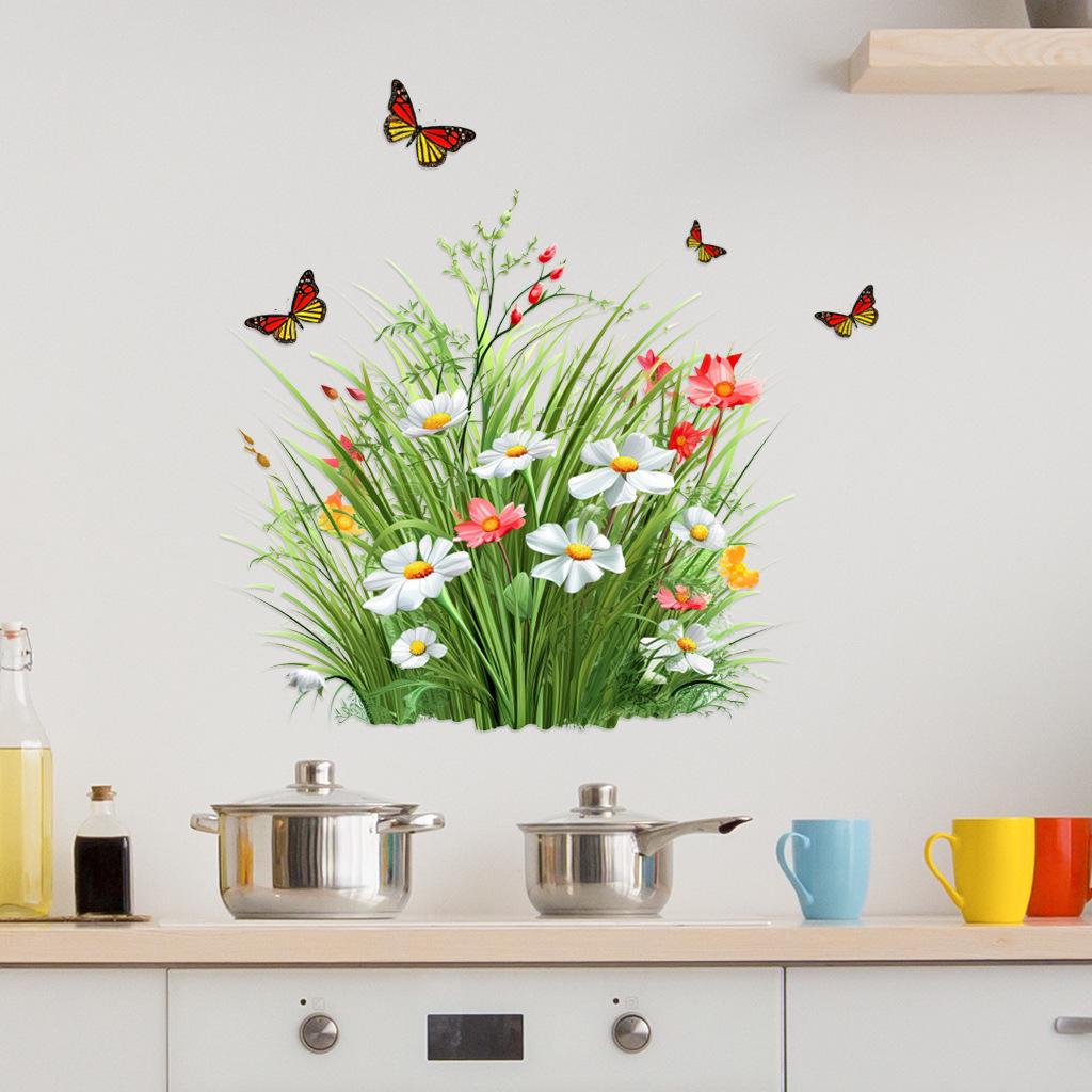 CH81780 Little Grass & Butterfly Removable Wall Sticker