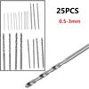 0,5 mm-3 mm Bohrer 25 Stück Mini Geringer Schnittwiderstand