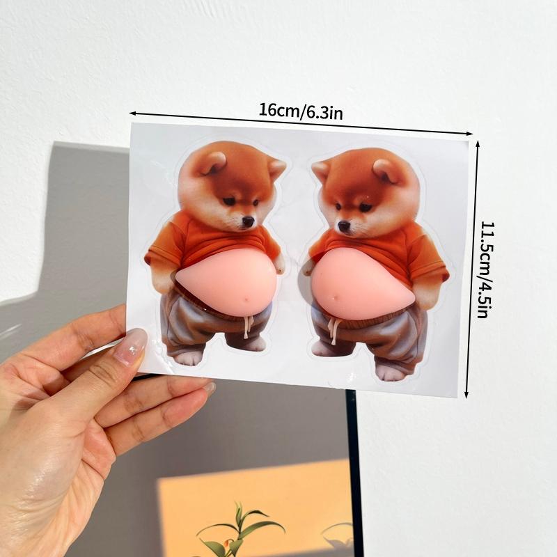 Funny Puppy Shiba Inu Dog Sticker 3D Cute Dog Silicone Belly Puppy Stickers Mobile Phone Decoration Party Favor Kids Gifts