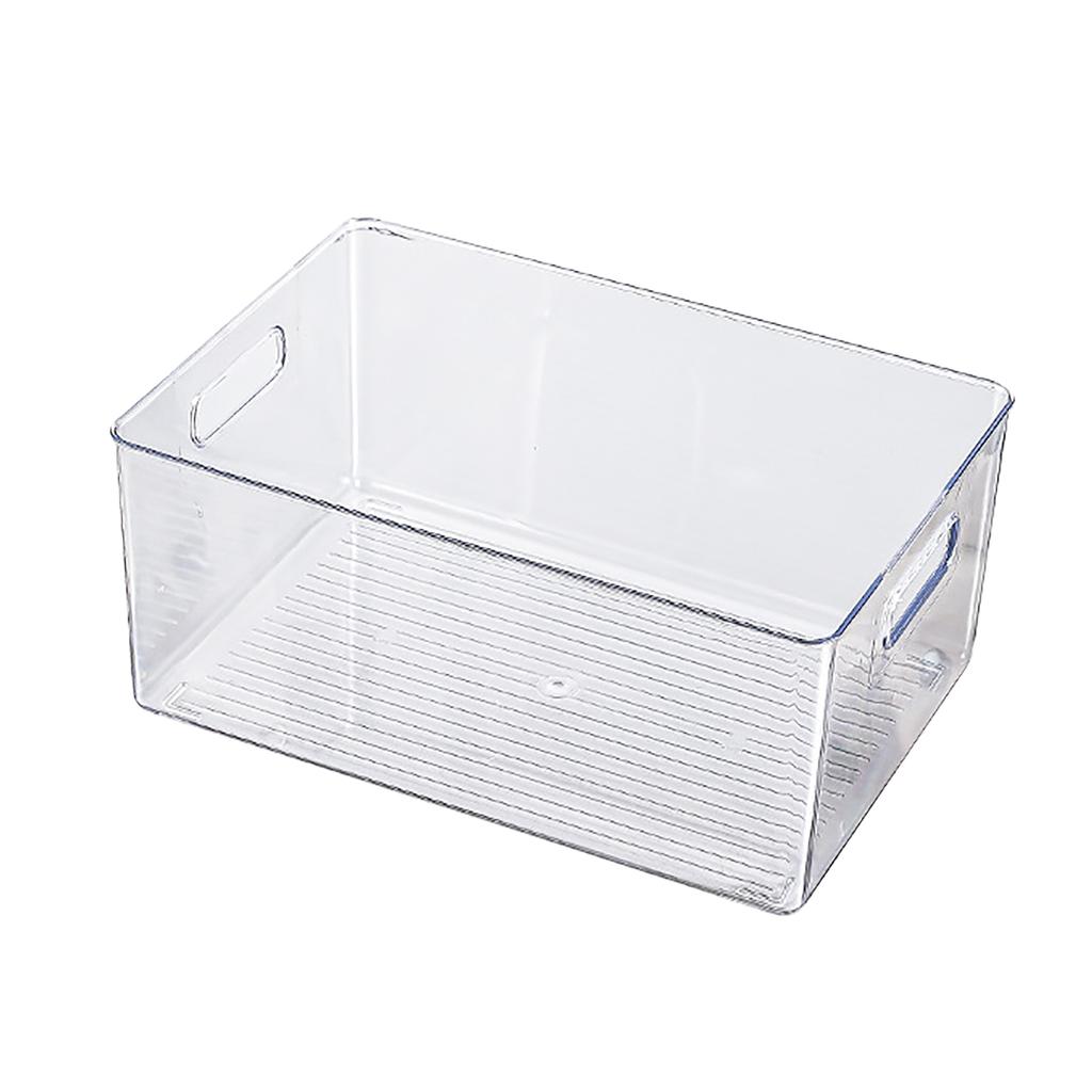 Bokförvaringsbehållare Transparent Mångsidig Bokförvaringsorganisatör Behållare Låda med Handtag för