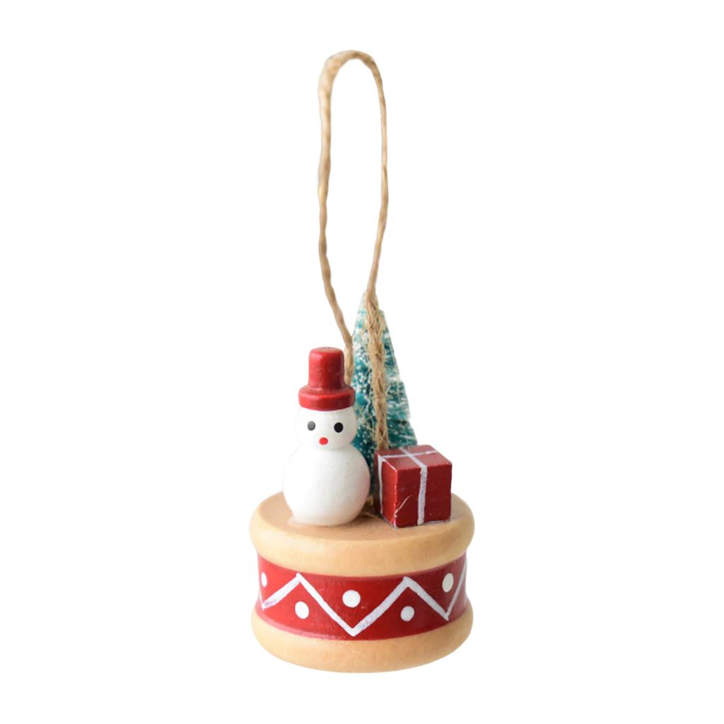 Three-dimensional Christmas Decoration Resin Snowman Drum Christmas Tree Decoration Pendant