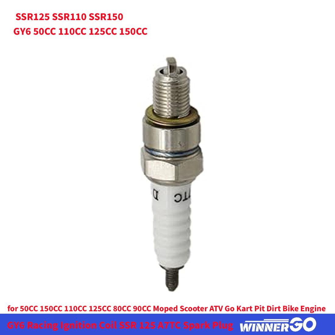 

High Performance Racing Ignition Coil Electrode A7TC Spark Plug for Chinese 50cc 125cc 150cc Gy6 Moped Scooter ATV Go Kart Kymco