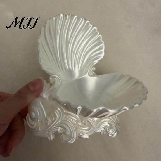 High Quality Relief Tray 3D Printed Shell Jewelry Tray, Decorative Desktop Storage Organizer for Dressing Small Item Table, Opening Trinket Dish Rings