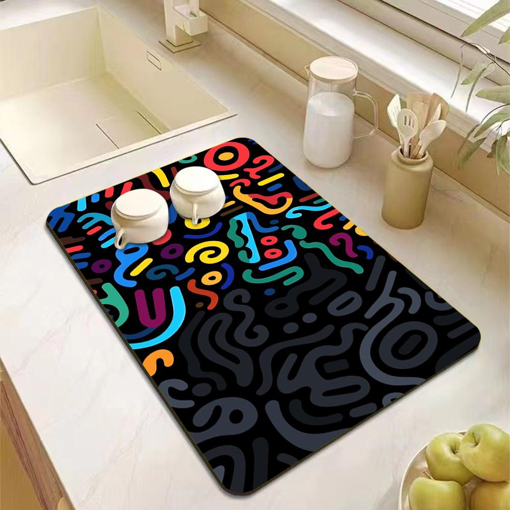 Rubber Drying Pad Non-slip Kitchen Super Absorbent Mat Guard Countertop Protector Kitchen Accessories Coffee Machine Pads
